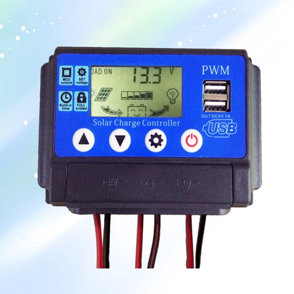 WHAMVOX 12V/24V 20A Dual USB Power Socket Solar Controller Garden Field Outdoor Street Light Controller