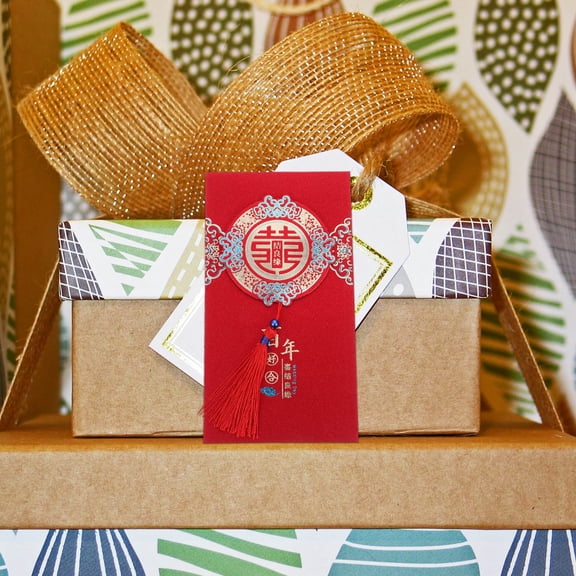 WHAMVOX 12pcs Chinese Wedding Red Envelopes Pockets Red Packet Money Pouch Wedding Supplies