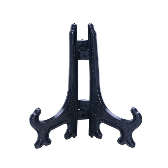 WHAMVOX 12pcs Collapsible Plastic Display Easel Stand for Plates Dishes Bowls Photos and Frames (Black)