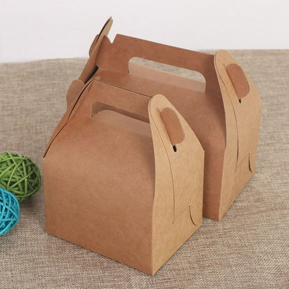 WHAMVOX 12pcs Kraft Paper Gable Treat Boxes Candy Gift Party Favor Box for Birthday Wedding Baby Festival