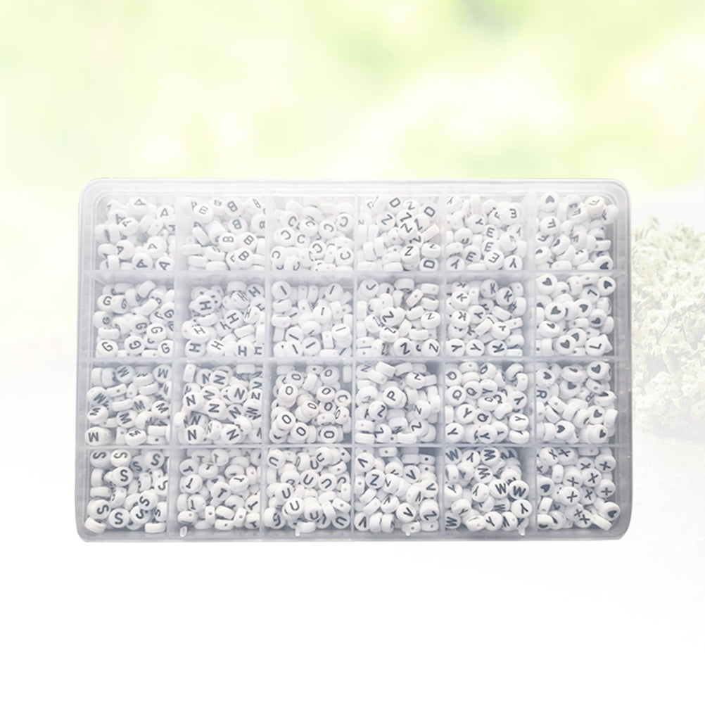 YSNOOWE Oblate Beads White with Side Holes for Creative Jewelry Making 1350Pcs