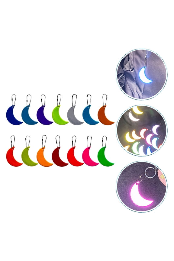 14 Pcs Reflective Pendant Floating Boat Keychain Student