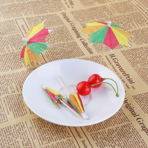 WHAMVOX 144pcs Eight-square Paper Cocktail Drink Sticks Parasol Umbrella Picks (Random Color)