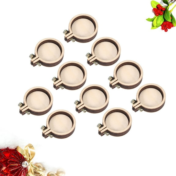 FESTFENDS Embroidery Mini Hoop Wall Decoration Necklace Light Brown 15Pcs