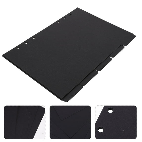 WHAMVOX 15 Pcs A5 Card Dividers Monthly Tabs Labels Binder Office Nurse Black