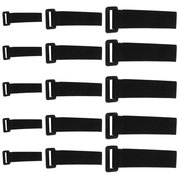 WHAMVOX  15 Pcs Elastic Bandage Strips Straps Electric Wire Storage Black Nylon 40X5 Cm