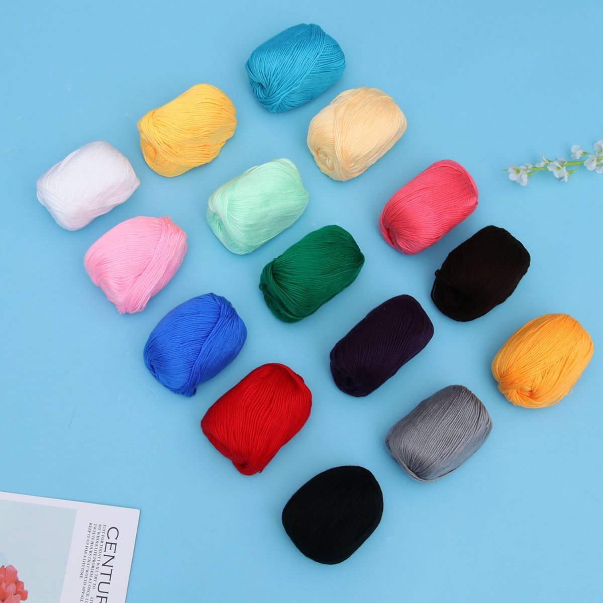 ROMANSENTIAL Yarn For Beginner Crocheting Assorted Color 15Pcs