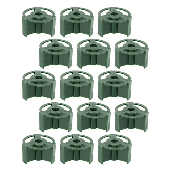 WHAMVOX 15 Pcs Leather Drill Base Ground Flower Holder Memorial Vase Tombstone Green