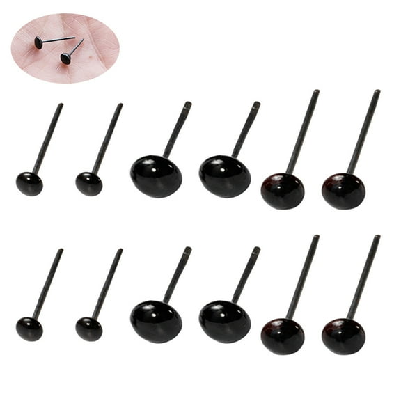 WHAMVOX 150 Pairs DIY Animal Eyes Black Eye Plastic Eye for DIY Plush Toy Scrapbooking Crafts Projects(Size 3mm+4mm+5mm, 50 Pairs for Each Size)