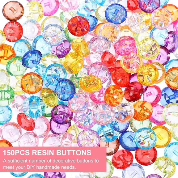 ROMANSENTIAL 150Pcs Crystal Buttons for Sewing MultiColored for DIY Activities