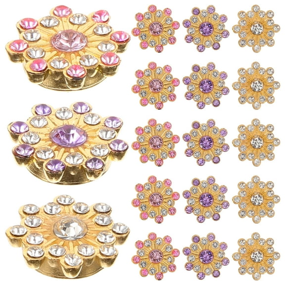 SEWCHICS Rhinestone Flower Embellishments White 150Pcs 0.6x0.6x0.2in