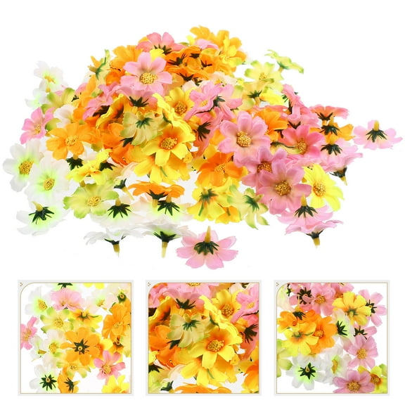 WHAMVOX 150pcs Artificial Mini Daisy Flower Heads DIY Crafts Daisy Flower Heads Artificial Flower Heads