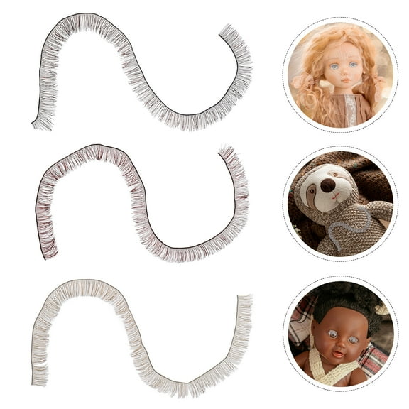 WHAMVOX 15Pcs Nylon Eyelash Strip in Brown for Doll Lovers and Party False Eyelashes Wispy Lash Clusters