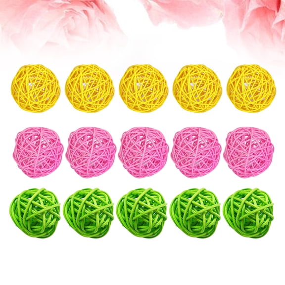 WHAMVOX 15Pcs Rattan Balls for Simple Decorative Purposes