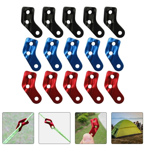WHAMVOX 15pcs L-shaped Tent Rope Connectors Outdoor Camping Climbing Accessory