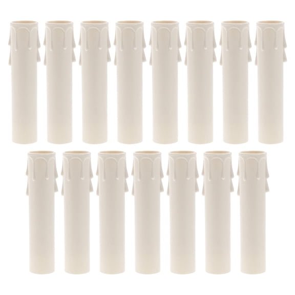 WHAMVOX 15pcs Plastic Candle Tubes Drip Candle Plastic Sleeves Decorative Candle Drips Sleeves Drip Candle Cover Drip Candle Socket Covers For Home Party