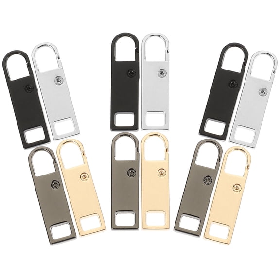 WHAMVOX 16 Pcs Zipper Tabs Replacement Zips Zipper Pull Thin Zipper Hole 3.5X0.9cm