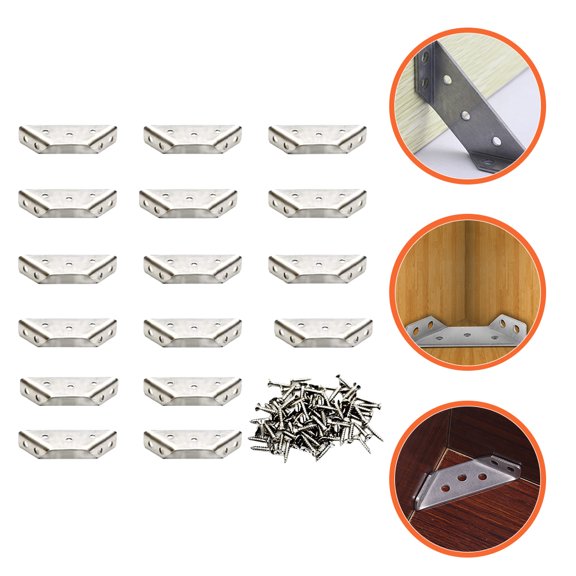 WHAMVOX 16 Sets Stainless Steel Triangle Corner Brace Corner Brackets Multifunction Angle Brackets
