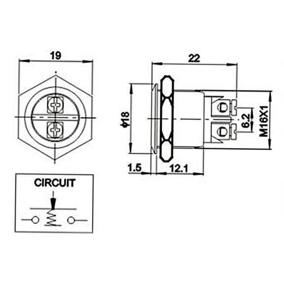 WHAMVOX 16mm Momentary Push Button Horn for Car Boat Doorbell, Metal Design