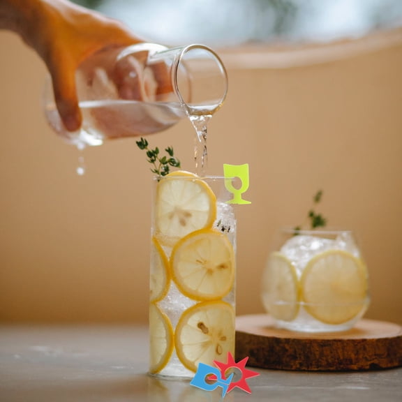 Luxshiny Silicone Drink Markers For Guests At Birthday 16Pcs