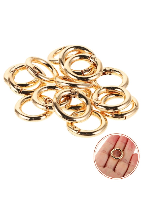 16pcs Round Key Rings Locking Carabiner Rings Key Ring Holders Spring Ring Clips Multi-function Keychain Rings Robust Key Rings Keychain Making Supplies