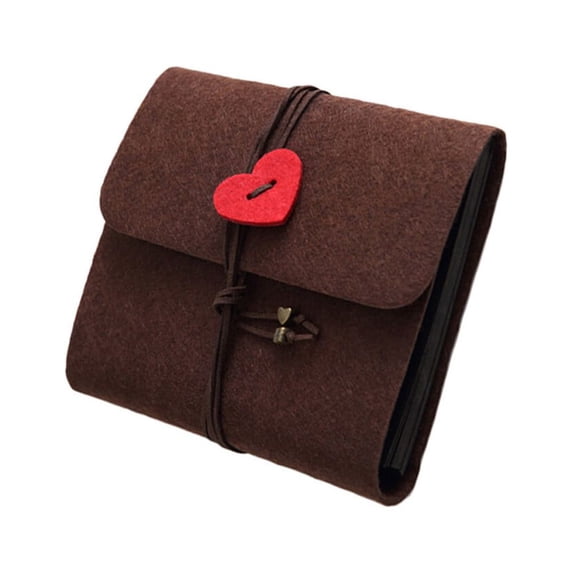 WHAMVOX 175 Felt Photo Album Elegant Photo Album Small Size Coffee