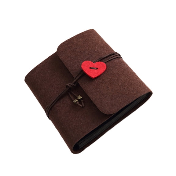 WHAMVOX 175 Photo Album with Writing Space Felt Coffee Color Birthday Gift