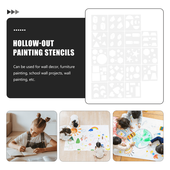 WHAMVOX  18 Pcs Painting Template Stencils for Crafts Simple Kids Child