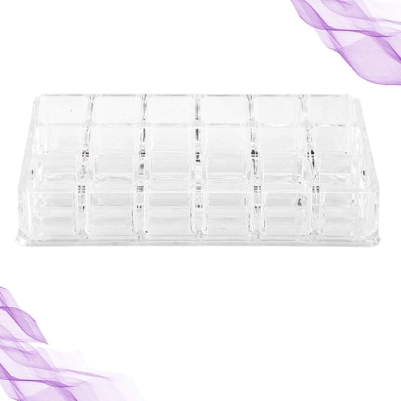 WHAMVOX 18-grid Lipsticks Storage Rack Transparent Cosmetic Organizer Desktop Lipstick Display Stand