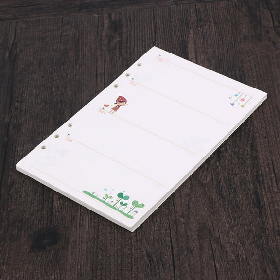 WHAMVOX 1PC Colorful A5 Size 6 Holes Loose Leaf Paper Filler Paper Refills for Spiral Notebook Weekly Planner Notepad (Weekly Plan Pattern)