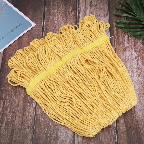 WHAMVOX 1PC Cotton Mop Cloth Water Absorption Mop Head Cleaning Accessories Durable Mop Cloth for Home Replacement Daily Use (Yellow)