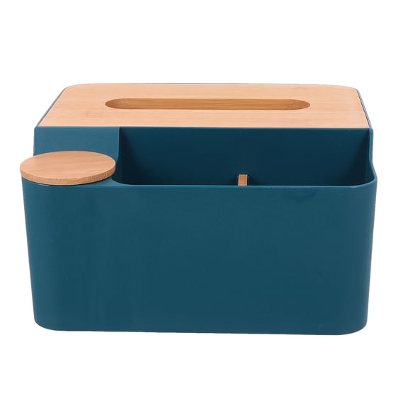 WHAMVOX 1PC Wood Lid Compartment Tissue Box Multi-function Household Hotel Storage Box