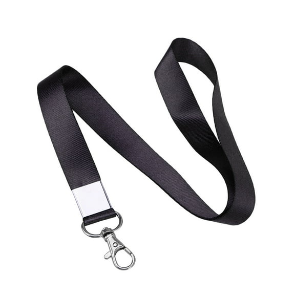 WHAMVOX 1PCS Neck Strap Lanyard Safety Metal Badge Lanyard for Business Id Key (Black)