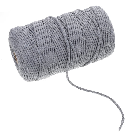 WHAMVOX 1Pack Braided Cotton Rope for Craft Making Handicraft Lovers Grey