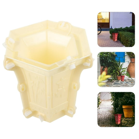 WHAMVOX 1Pack Cement Flower Pot Making Mold Hexagonal Shape For Gardening And Home Decoration 24.00X23.00X22.00In