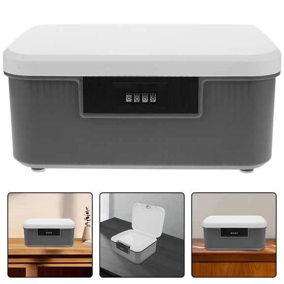 WHAMVOX 1Pack Dark Grey ABS Lockable Storage Bin for General Users with Multipurpose Storage Functionality