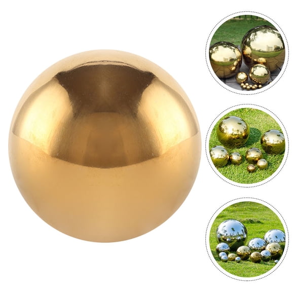 WHAMVOX Hollow Stainless Steel Ball for Garden Decor Golden Mirror Polishing