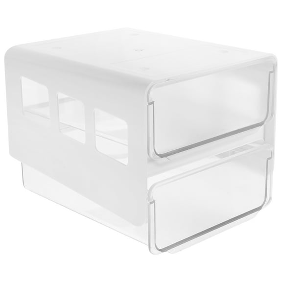 WHAMVOX 1-Pack Under Desk Drawer Organizer, White Transparent Rectangular Storage Box, 11.8 x 6.7 x 5.7 Inches