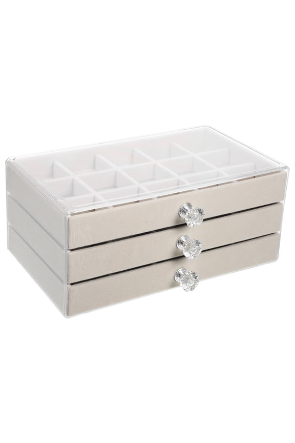 1Pack Earring Holder 45 Grids Beige Color Plastic Material For Women Daily Use