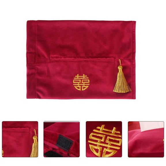 WHAMVOX 1Pack Gold Tissue Bag for Outdoor and Car Use with Wedding Design