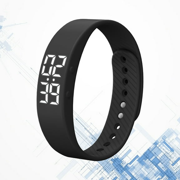 WHAMVOX 1Pack IP65 Waterproof Bracelet Watch with Pedometer and Calorie Calculation for Daily Use