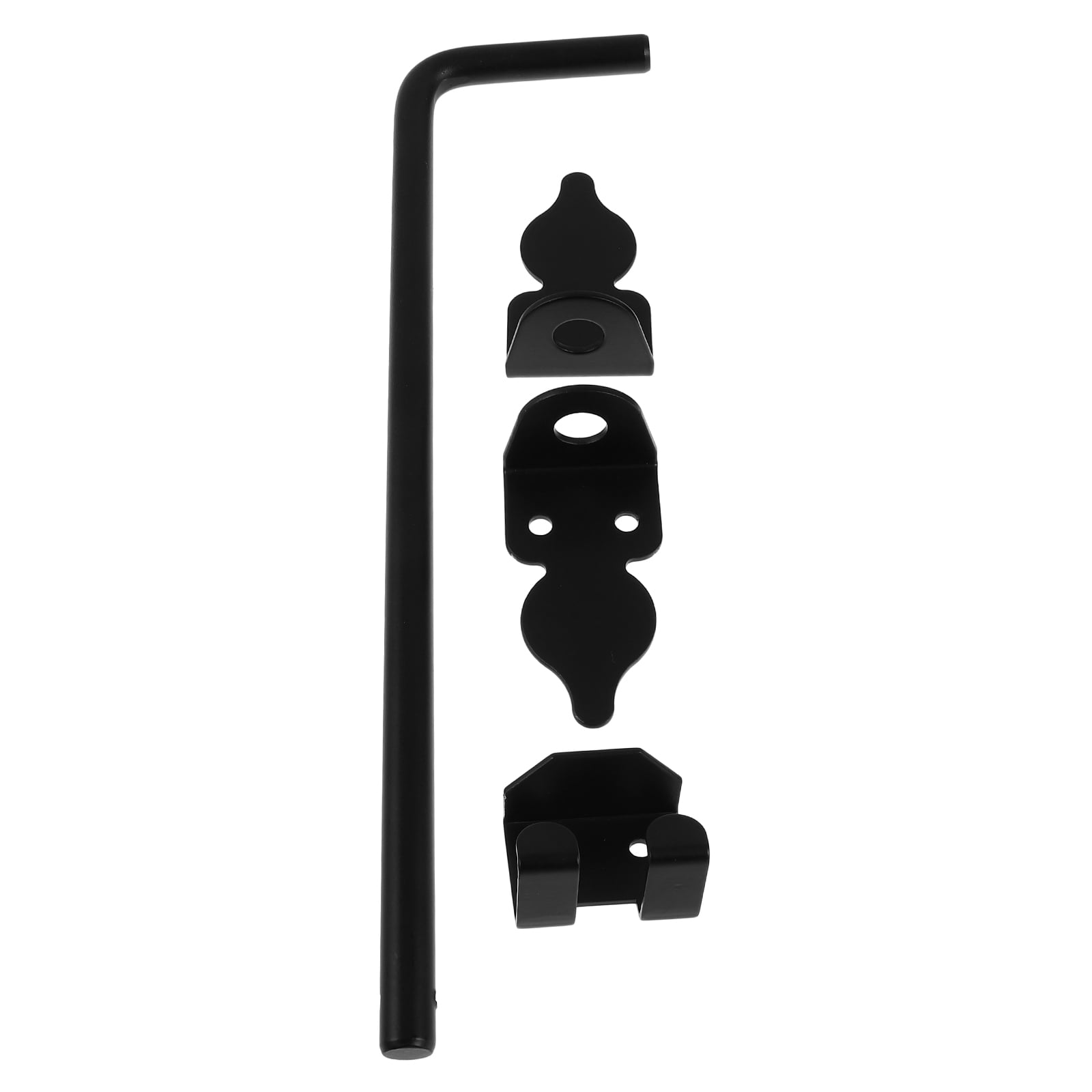 WHAMVOX 1Pack Securing Gates Hardware Kit Cane Bolt for Wooden Door 12In Black