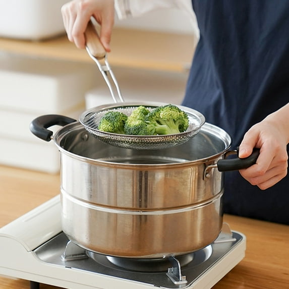WHAMVOX 1Pack Stainless Strainer Colander Assorted Color 40.5x7.9in Food Grade Stainless Steel Kitchen Use