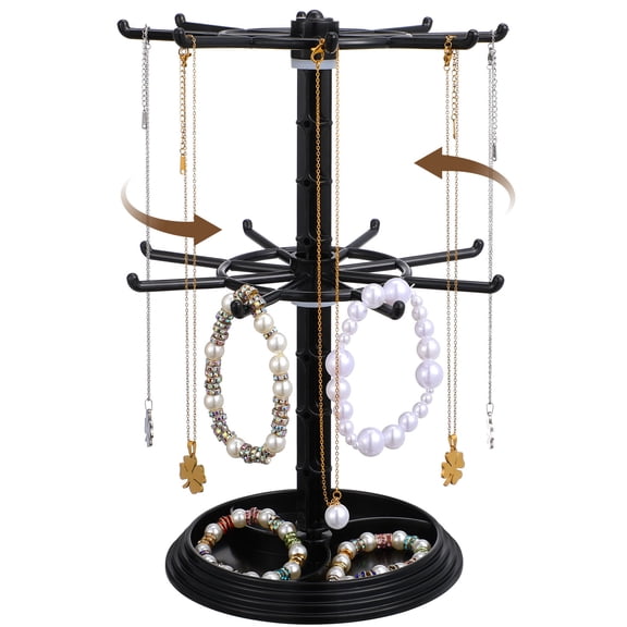 WHAMVOX 1Pack Table Hanging Stand Sleek Finish for Small Accessories Keys Hair Ties Necklace Storage Black Color