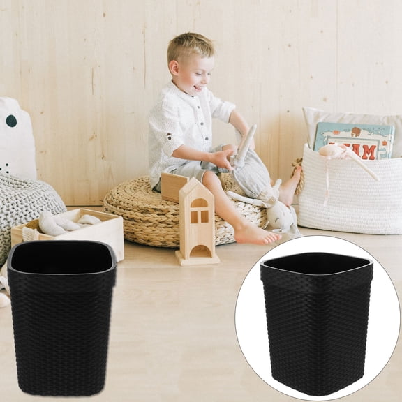 WHAMVOX Kitchen Waste Basket Black Plastic 1Set 11.4X9.1X8.9In
