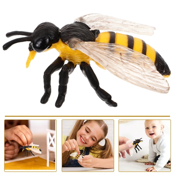 WHAMVOX 1Pc Bee Figurine Plastic Bee Model Simulated Model Realistic Bee Figure