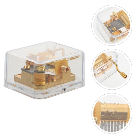 ROMANSENTIAL 1Pc DIY Music Box Acrylic Mechanical Craft with Clear Beautiful Sound