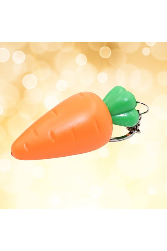 1Pcs Cute Keychain Orange Plastic Carrot Shape with LED Light and Vocal Sound for Handbag Phone