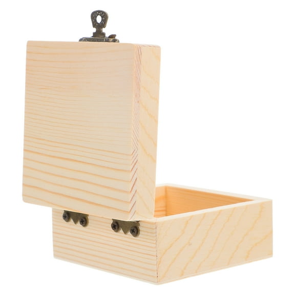 WHAMVOX 1Pcs Diy Craft Box Beige Wooden Box for DIY Enthusiasts and present Packaging Square Shape
