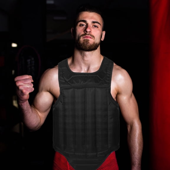 WHAMVOX 1Pcs Ergonomic Chest Guard for Taekwondo EVA and Bamboo Black 64.00X37.00X7.00in